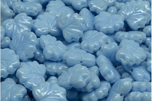 メープルリーフビーズ、不透明ライトブルー 21402 (33010-21402)、ガラス、チェコ共和国