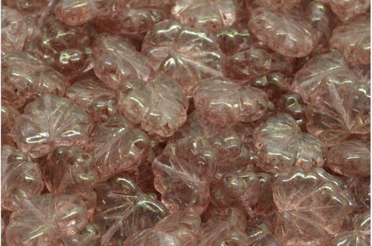 メープルリーフビーズ、クリスタルテラコッタレッド（00030-15495）、ガラス、チェコ共和国