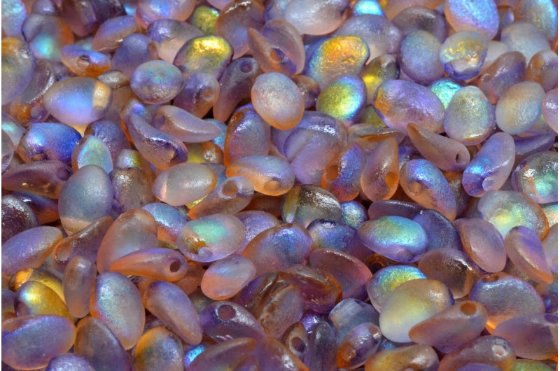 Tulip Petal Beads, Crystal Etched 48107 (00030-ETCH-48107), Glass, Czech Republic