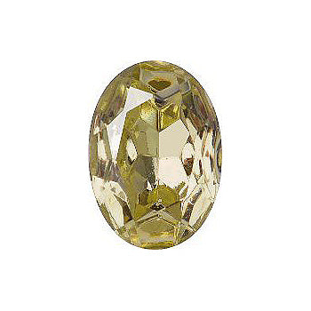 Oval Faceted Pointed Back (Doublets) Crystal Glass Stone, Yellow 11 Transparent With Aluminium (10010-Al), Czech Republic