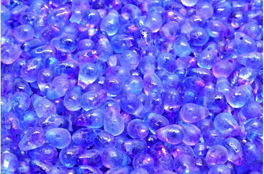 Drop Beads, Crystal Etched Blue Violet (00030-ETCH-48002), Glass, Czech Republic