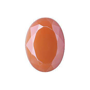 Oval Faceted Flat Back Crystal Glass Stone, Nude 4 Opaque With Honey (71100-B-Ho), Czech Republic