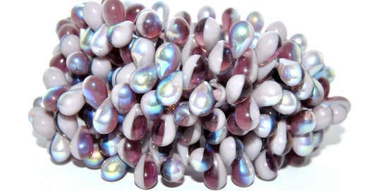 Pear Drop Pressed Glass Beads, (24010200 Ab), Glass, Czech Republic