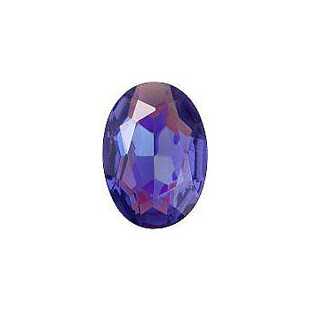 Oval Faceted Pointed Back (Doublets) Crystal Glass Stone, Violet 6 Transparent With Ab (20500-Abb), Czech Republic