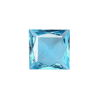 Square Faceted Pointed Back (Doublets) Crystal Glass Stone, Aqua Blue 1 Transparent (60020), Czech Republic