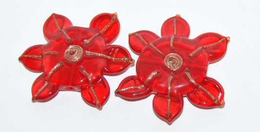 Czech Glass Hand Made Flower Lampwork Beads, (3632 D), Glass, Czech Republic