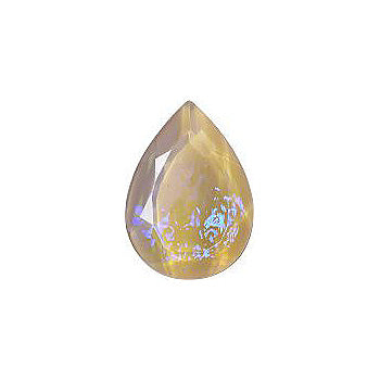 Pear Faceted Flat Back Crystal Glass Stone, Violet 11 Mexico Opals (16215), Czech Republic