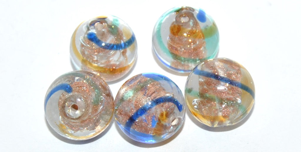 Rouns Ball Lampwork Glass Handmade Beads, (A), Glass, Czech Republic