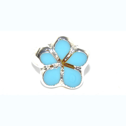 Adjustable Ring with Polished Czech Glass Bead, Flower 17 mm (G-20-I)
