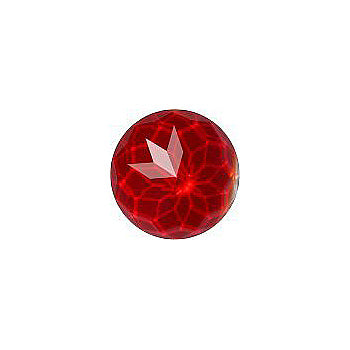 Round Faceted Flat Back Crystal Glass Stone, Red 4 Transparent (90080), Czech Republic