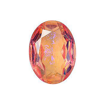 Oval Faceted Pointed Back (Doublets) Crystal Glass Stone, Pink 21 Mexico Opals (Mex-8), Czech Republic