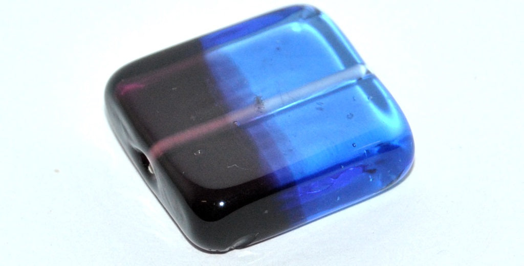 Czech Glass Hand Made Square Lampwork Beads, (B), Glass, Czech Republic