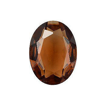 Oval Faceted Pointed Back (Doublets) Crystal Glass Stone, Brown 1 Transparent (10210), Czech Republic