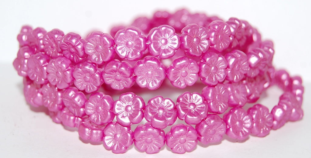 Hawaii Flower Pressed Glass Beads, 25012 (25012), Glass, Czech Republic