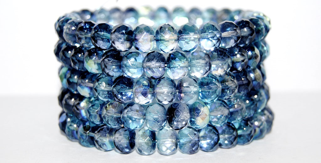 Faceted Special Cut Rondelle Fire Polished Beads, 48103 (48103), Glass, Czech Republic