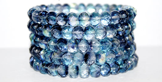 Faceted Special Cut Rondelle Fire Polished Beads, 48103 (48103), Glass, Czech Republic
