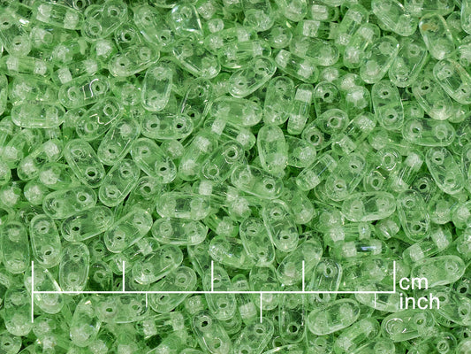 OUTLET 250g Pressed Czech Glass Beads, 2 x 6 mm, Transparent Green (111-00319-02x06-50500)