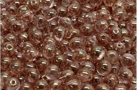 Top Hole Round Beads, Crystal Terracotta Red (00030-15495), Glass, Czech Republic