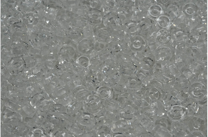 Hex Nut Beads, Crystal (00030), Glass, Czech Republic