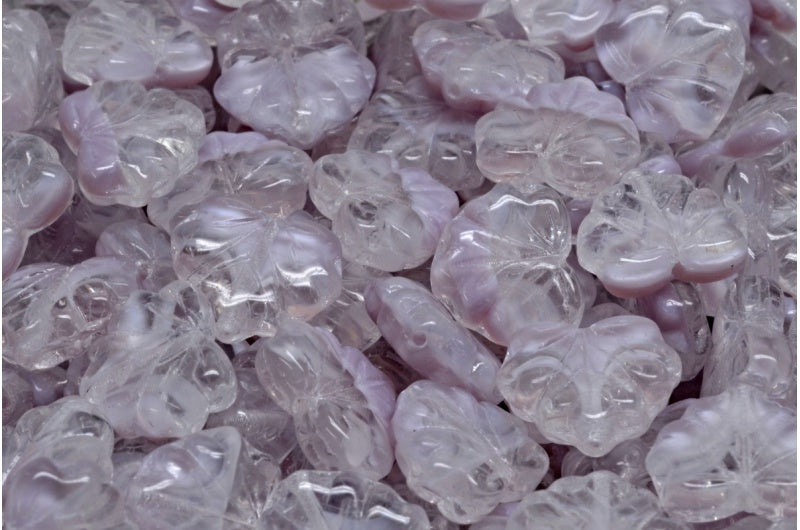 メープルリーフビーズ、バイオレット（R0240）、ガラス、チェコ共和国