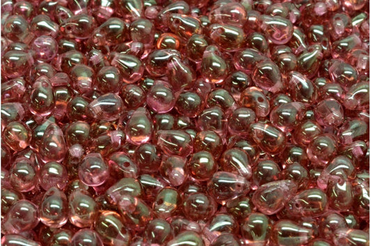 Drop Beads, Crystal Luster Red Full Coated (00030-14495), Glass, Czech Republic