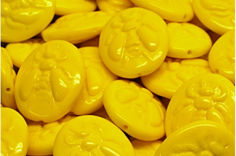 ビービーズ、イエロー（83120）、ガラス、チェコ共和国