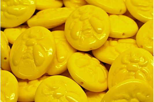 ビービーズ、イエロー（83120）、ガラス、チェコ共和国