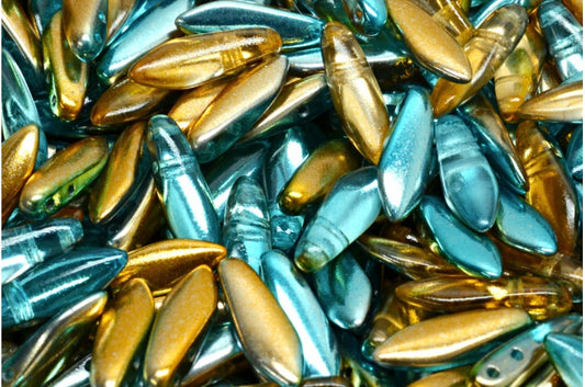 2 孔匕首珠，水晶 48204 (00030-48204)，玻璃，捷克共和国