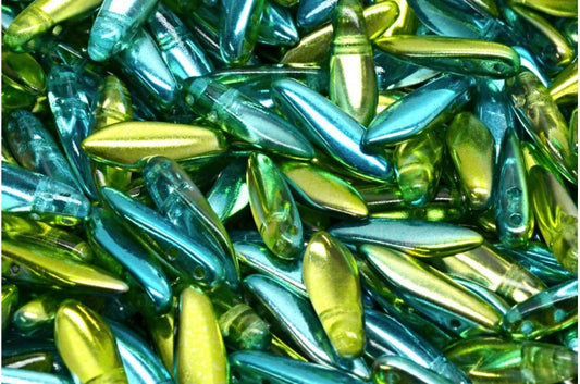 2-Hole Dagger Beads, Crystal 48210 (00030-48210), Glass, Czech Republic