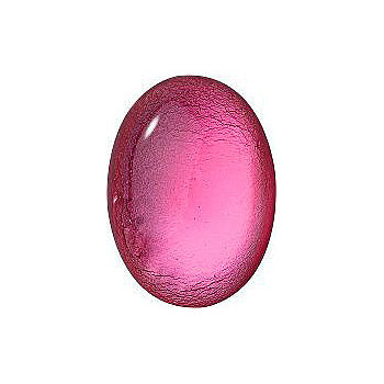 Oval Cabochons Flat Back Crystal Glass Stone, Pink 15 With Silver (701290-K), Czech Republic