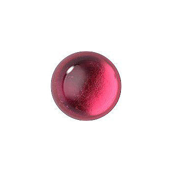 Round Cabochons Flat Back Crystal Glass Stone, Red 7 With Silver (701490-K), Czech Republic