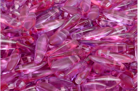 2-Hole Dagger Beads, Crystal Pink Purple (00030-48020), Glass, Czech Republic