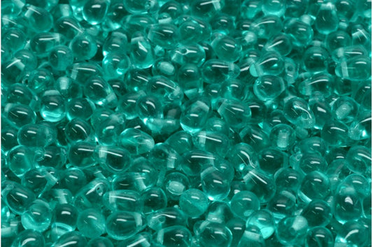 Teardrop beads, Transparent Aqua (60200), Glass, Czech Republic