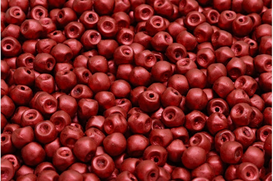 Mushroom Button Beads, Crystal Lava Red (00030-01890), Glass, Czech Republic