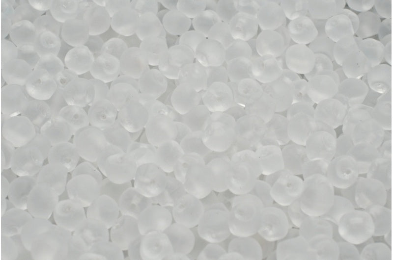 Mushroom Button Beads, Crystal Matte (00030-84100), Glass, Czech Republic