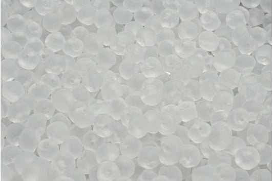 Mushroom Button Beads, Crystal Matte (00030-84100), Glass, Czech Republic