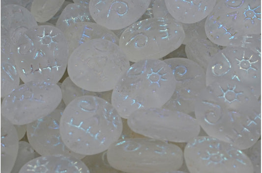 Woodoo 搞笑面珠，水晶 Ab 全（2X 面）哑光 (00030-28703-84100)，玻璃，捷克共和国