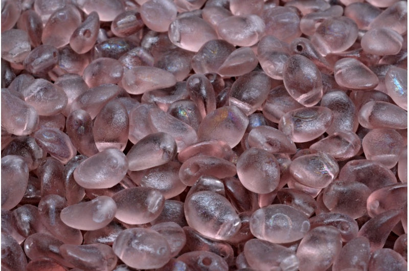 Tulip Petal Beads, Transparent Light Amethyst Etched (20030-ETCH), Glass, Czech Republic