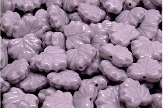 メープルリーフビーズ、不透明アメジスト（24000）、ガラス、チェコ共和国