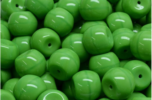 ケグビーズ、不透明グリーン（53320）、ガラス、チェコ共和国