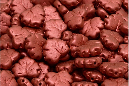 メープルリーフビーズ、クリスタルラバレッド（00030-01890）、ガラス、チェコ共和国