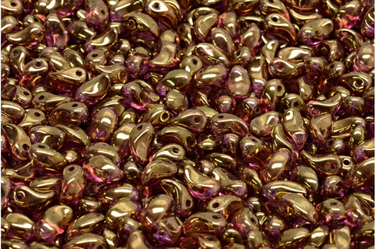 リリーペタルビーズ、クリスタルラスターバイオレットフルコーティング（00030-14496）、ガラス、チェコ共和国