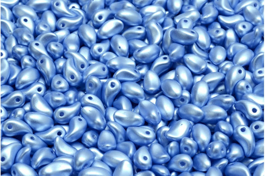 Lily Petal Beads, White Light Blue (02010-25014), Glass, Czech Republic