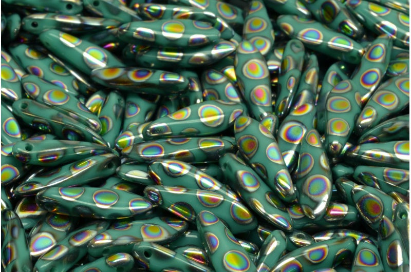 Dagger Beads, Turquoise 2810A (63130-2810A), Glass, Czech Republic