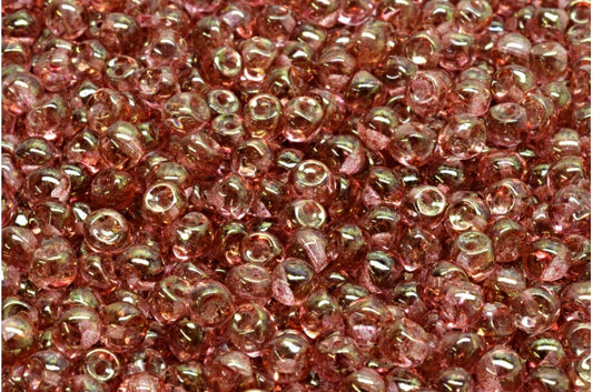 Mushroom Button Beads, Crystal Terracotta Red (00030-15495), Glass, Czech Republic