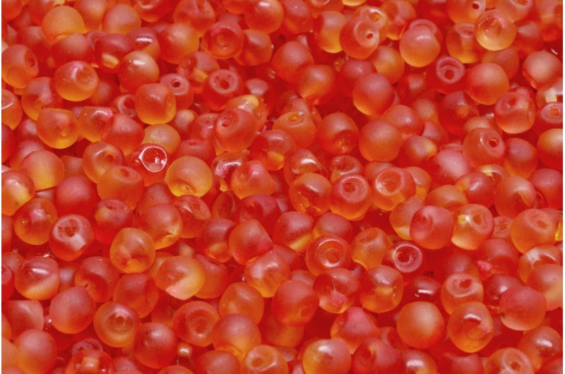 Mushroom Button Beads, Crystal Matte 48001 (00030-84100-48001), Glass, Czech Republic