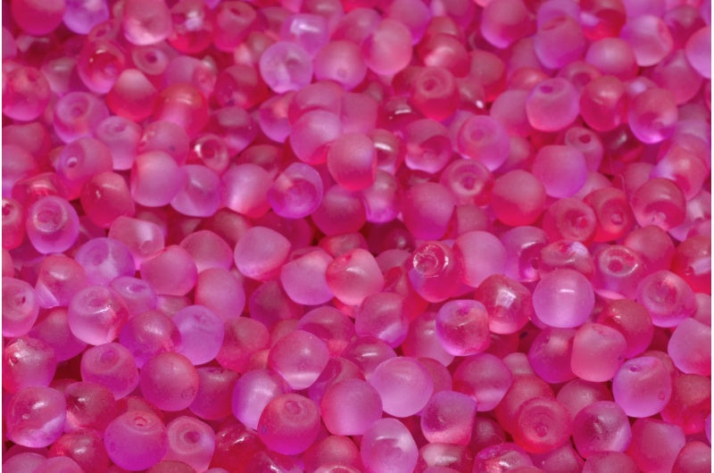 Mushroom Button Beads, Crystal Matte Pink Purple (00030-84100-48020), Glass, Czech Republic