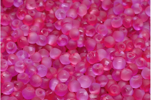 Mushroom Button Beads, Crystal Matte Pink Purple (00030-84100-48020), Glass, Czech Republic