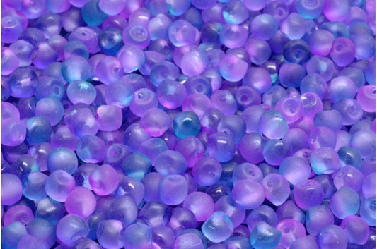 Mushroom Button Beads, Crystal Matte 48023 (00030-84100-48023), Glass, Czech Republic