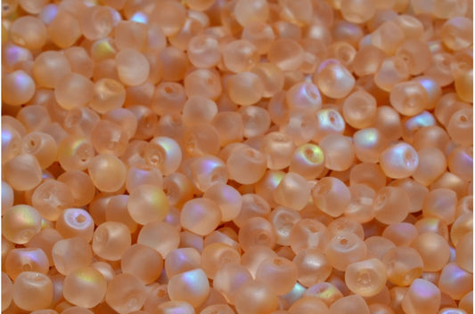 Mushroom Button Beads, Crystal Matte 98531 (00030-84100-98531), Glass, Czech Republic